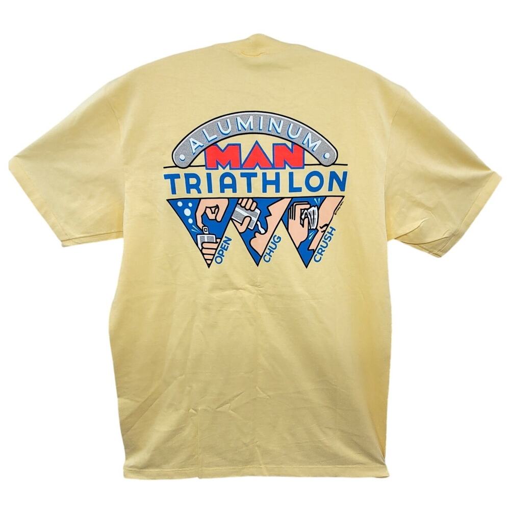 Crazy Shirts Hawaii Aluminum Man‎ Triathlon Graphic Vintage Men’s Shirt